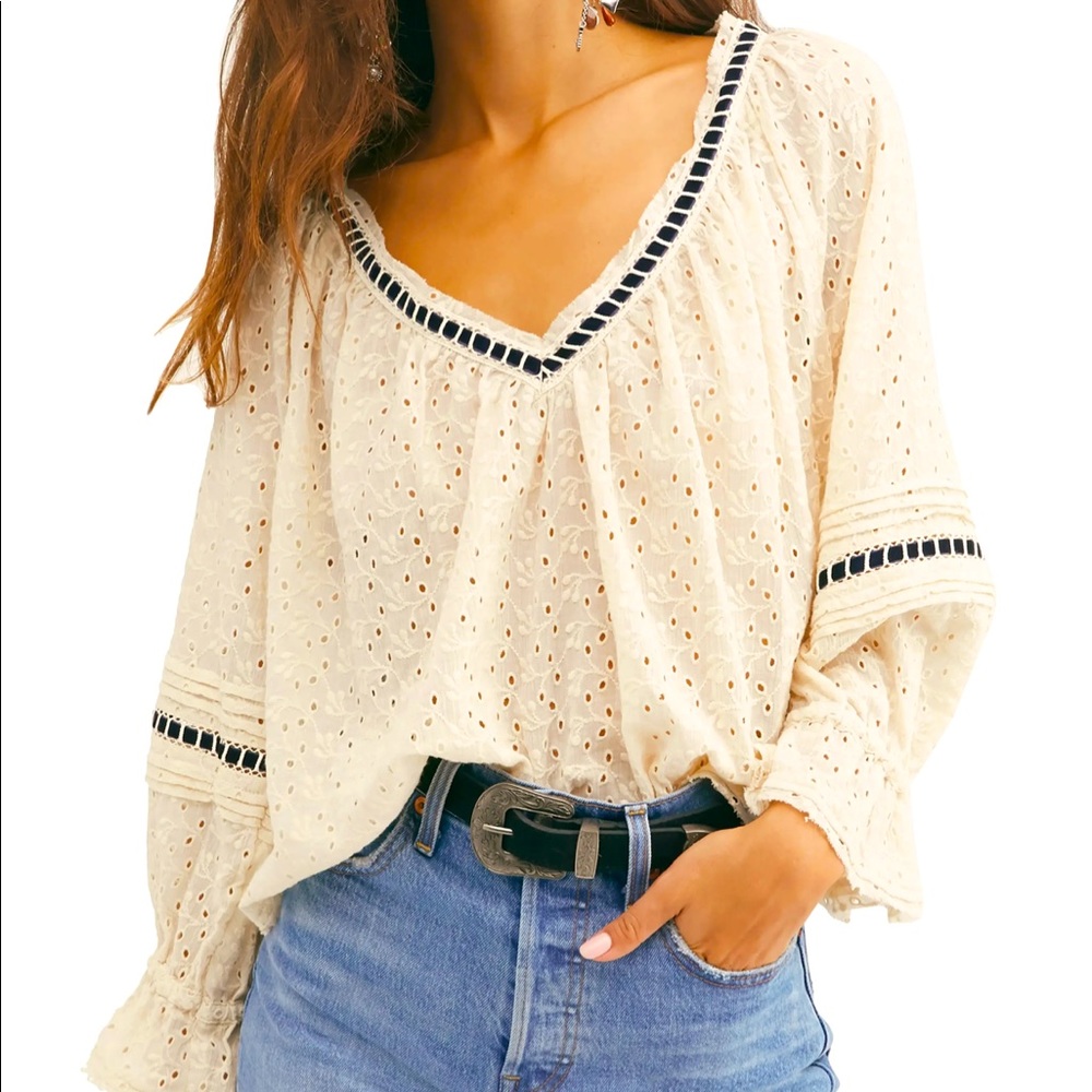 Free People Darcy Eyelet Blouse